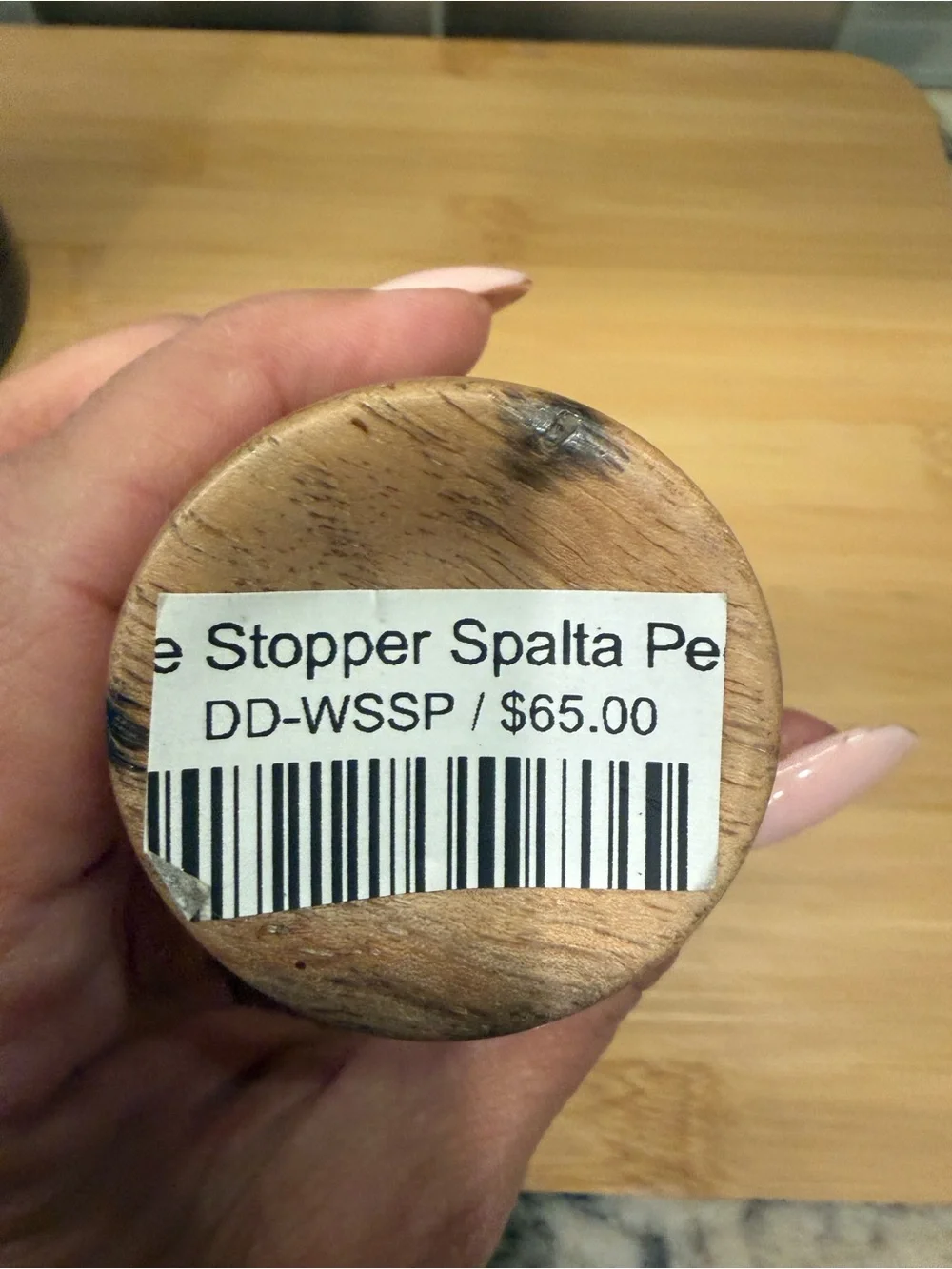Custom Made Wine Stopper Splata Pecan Wood NWT